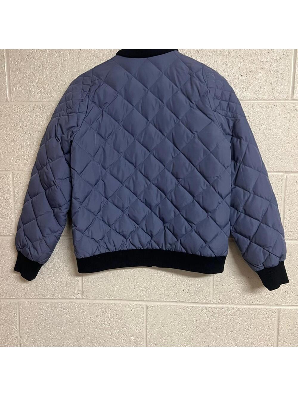 Rebecca Taylor Blue Quilted Bomber Jacket Womens Size 4 Zip Front Coat - Picture 4 of 6